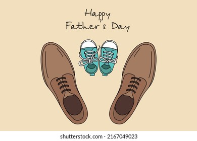 Father and child shoes, vector illustration for father's day