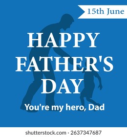 Father and Child Silhouette with Happy Father’s Day Text