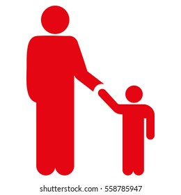 Father Child vector icon. Flat red symbol. Pictogram is isolated on a white background. Designed for web and software interfaces.