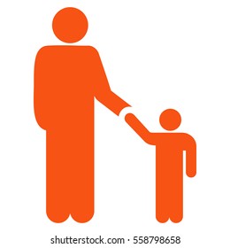 Father Child vector icon. Flat orange symbol. Pictogram is isolated on a white background. Designed for web and software interfaces.