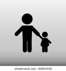 Father With Child Vector Icon Illustration