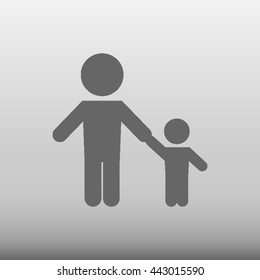Father With Child Vector Icon Illustration