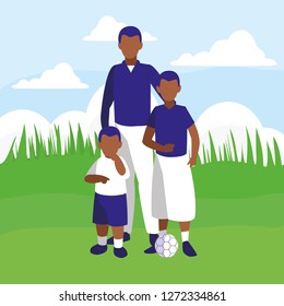 father and children design