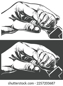 Father And Children, Fist of Dad and Newborn Baby, Fist to fist,Happy Fathers Day Hand And Hand Vector Illustration Scene