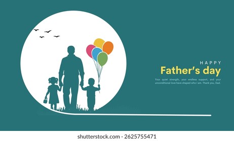 Father and children playing, happy international father's day concept, use for card, poster, website, brochure. Creative minimal vector illustration design.