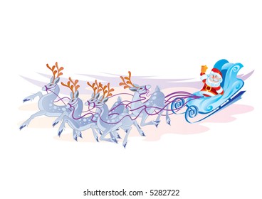 Father Christmas with deers