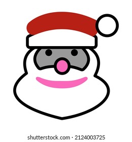 Father Christmas emoji icon isolated on white background