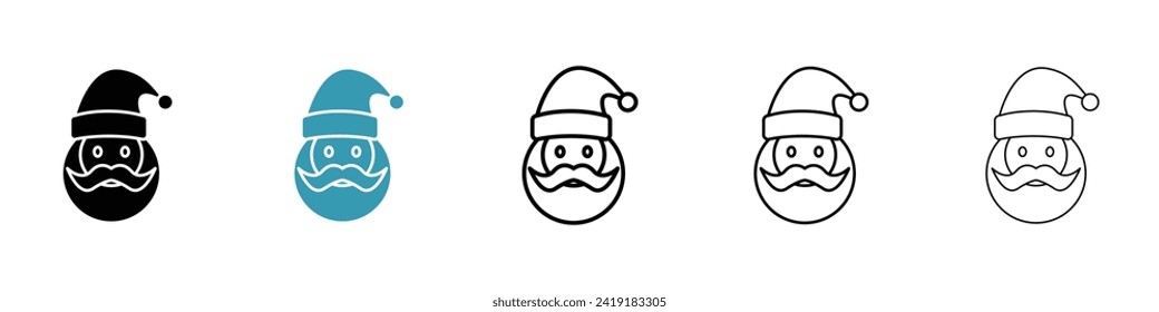 Vektor-Vektorsymbol-Set von Vaterweihnachtsbädern. Noel Santa Beard Vektorsymbol für UI Design.