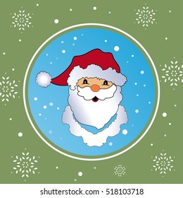 Father Christmas Santa with snowflakes
