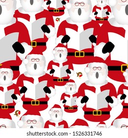 father Christmas singing christmas carols. Seamless repeat background illustration