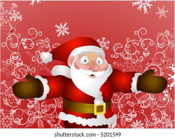Father Christmas.  A vector illustration of Santa with background