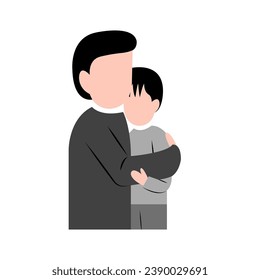 Un padre consolando a su hijo