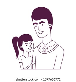 father with daughter avatar character