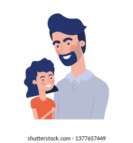 father with daughter avatar character