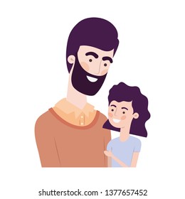 father with daughter avatar character