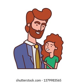 father with daughter avatar character