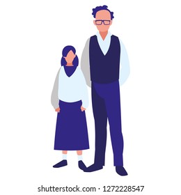 father with daughter characters