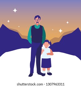 father with daughter characters