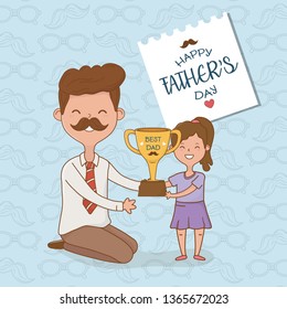 father and daughter characters card