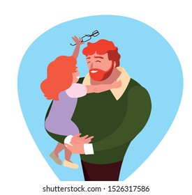 father with daughter characters vector illustration design