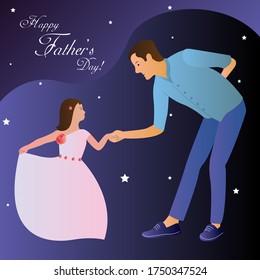 Father Daughter Dancing Together Stock Vector (Royalty Free) 1750347524