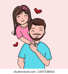 Ilustración del dibujo padre e hija