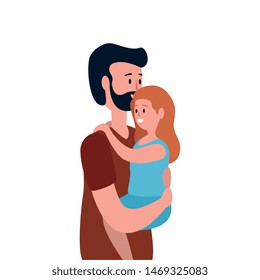 father with daughter family characters