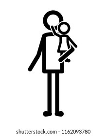 father with daughter figures silhouettes