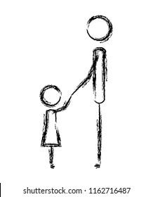 father with daughter figures silhouettes