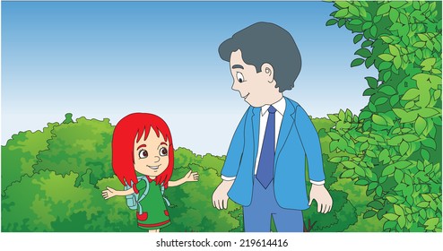 father daughter forest