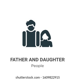 Father and daughter glyph icon vector on white background. Flat vector father and daughter icon symbol sign from modern people collection for mobile concept and web apps design.