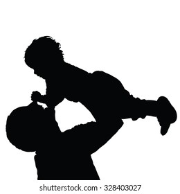 father with daughter happy black vector