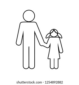 father and daughter holding hands icon. Element of cyber security for mobile concept and web apps icon. Thin line icon for website design and development, app development