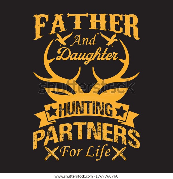 Father Daughter Hunting Partner Life Stock Vector Royalty Free