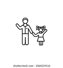 father with daughter icon. Element of family for mobile concept and web apps. Thin line  icon for website design and development, app development. Premium icon on white background