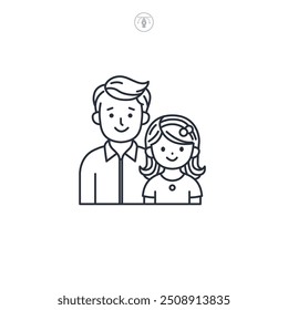 Father and Daughter icon symbol vector illustration isolated on white background