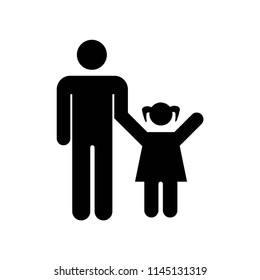 Father with daughter icon vector icon. Simple element illustration. Father with daughter symbol design. Can be used for web and mobile.