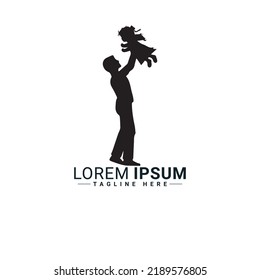 Father and Daughter  logo vector illustration design 