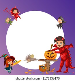 Father and daughter making Hallows pumpkin poster