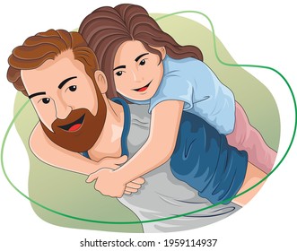 father and daughter with much hug 2