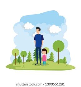 father with daughter in the park scene