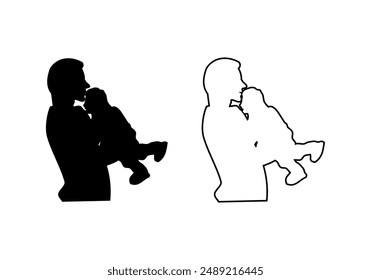 Father and Daughter Silhouette Design Illustration vector eps format suitable for your design needs logo illustration animation etc