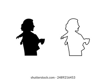 Father and Daughter Silhouette Design Illustration vector eps format suitable for your design needs logo illustration animation etc