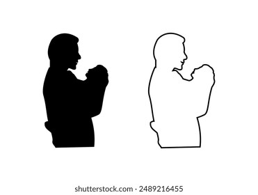 Father and Daughter Silhouette Design Illustration vector eps format suitable for your design needs logo illustration animation etc