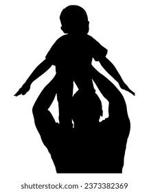 Father Daughter Silhouette Vector Art