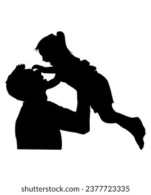 Father Daughter Silhouette Vector Art