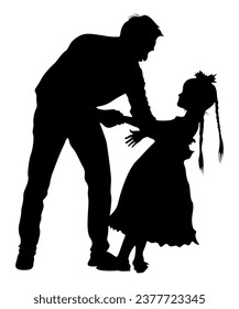 Father Daughter Silhouette Vector Art