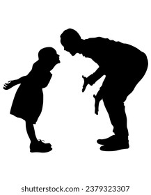 Father Daughter Silhouette Vector Art