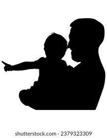 Father Daughter Silhouette Vector Art
