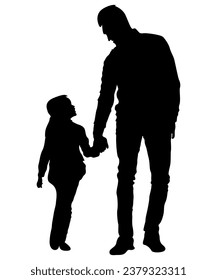 Father Daughter Silhouette Vector Art